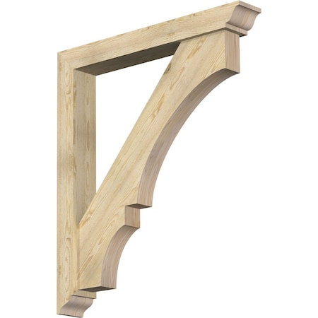 Ekena Millwork Balboa Traditional Rough Sawn Bracket w/ Offset Brace, Douglas Fir, 6"W x 42"D x 48"H BKT0604X42X48BOA01RDF
